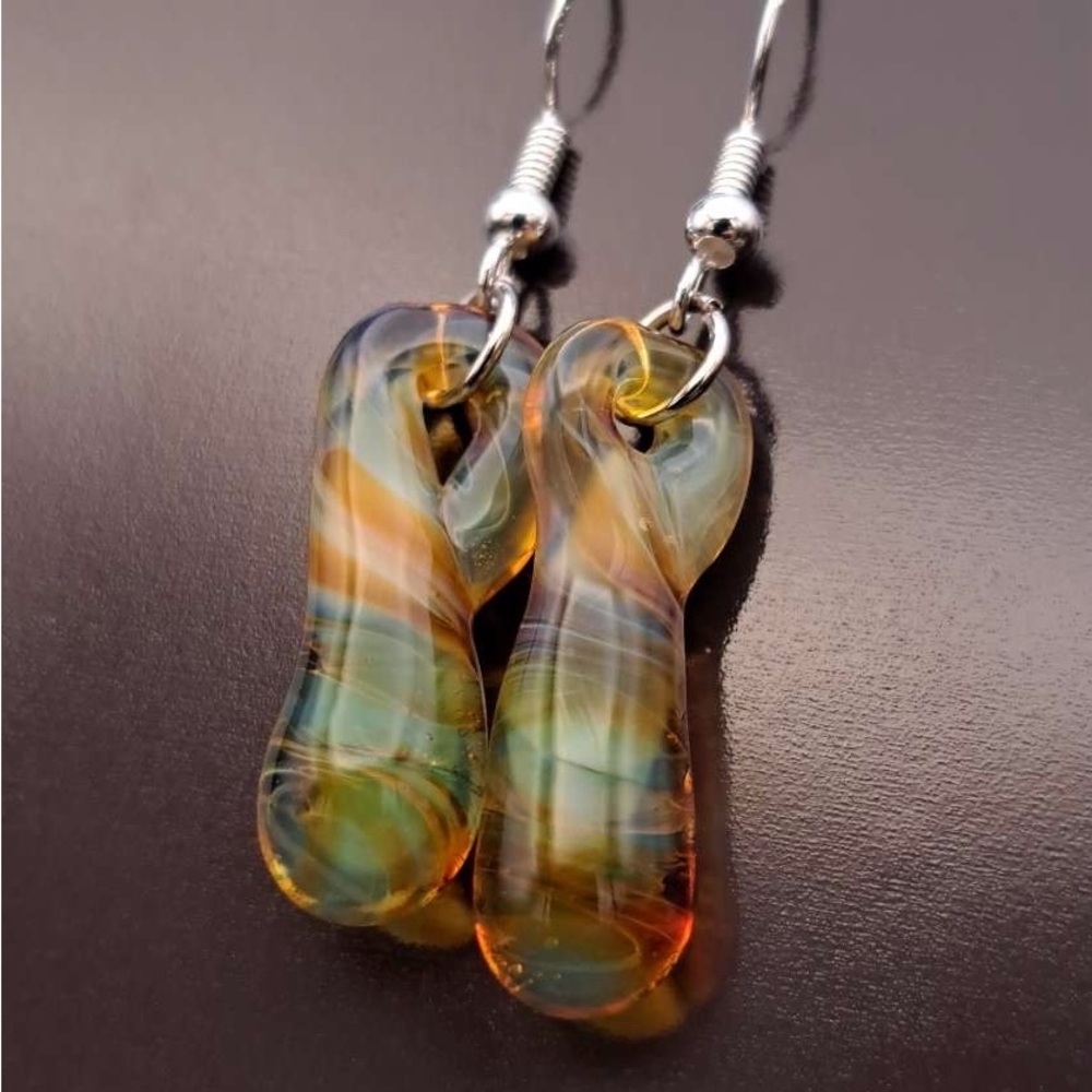 Hand Blown Glass Earrings Lamp Work
